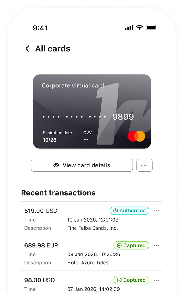 Card management app